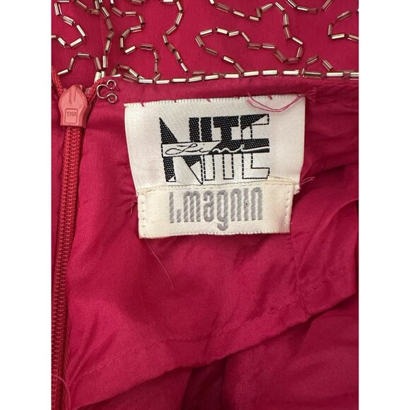 VTG 90’s Y2K Nite Line Hot Pink Beaded Tassel Bombshell Dress 2 Read Measurmnt - Picture 16 of 16